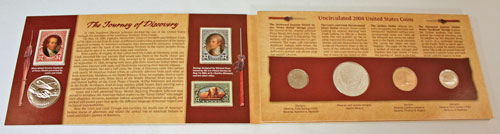 Lewis and Clark Coin and Currency Set holder opened