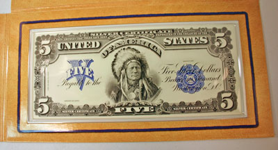 American Buffalo Coin and Currency Set replica five dollar note