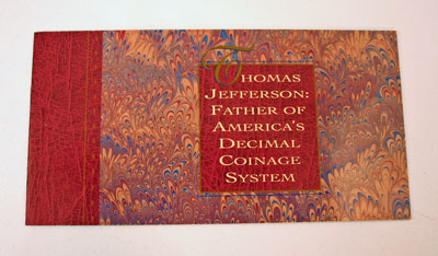 Thomas Jefferson Coin and Currency Set Booklet front Thomas Jefferson Coin and Currency Set Booklet front