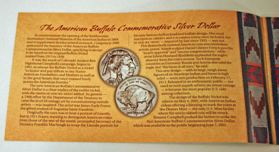American Buffalo Coin and Currency Set Booklet page 1