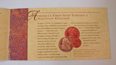 Thomas Jefferson Coin and Currency Set Booklet page 2 Thomas Jefferson Coin and Currency Set Booklet page 2