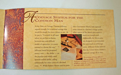 Thomas Jefferson Coin and Currency Set Booklet page 4