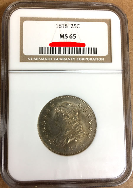 1818 Capped Bust Silver Quarter Dollar NGC MS-65 obverse