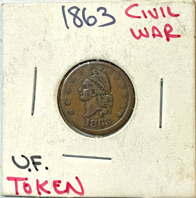 1863 Civil War Token IOU One Cent obverse