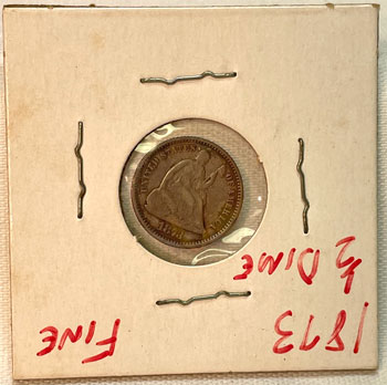 1873 Half Dime Coin obverse