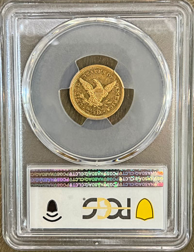 1878 quarter eagle gold coin pcgs proof 55 reverse