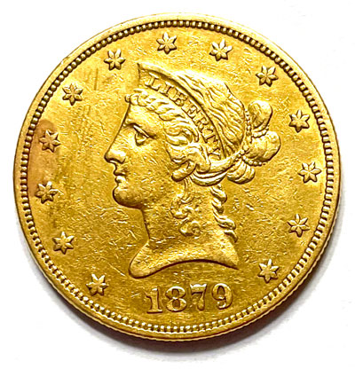 1879 Gold Eagle Ten-Dollar Coin - obverse