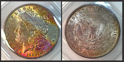 1884-O Morgan Silver Dollar Coin toned
