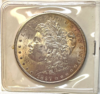 1897 morgan silver dollar coin obverse