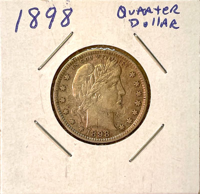 1898 Quarter Dollar Coin obverse