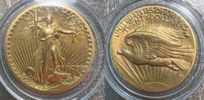 1907 Counterfeit St. Gaudens High Relief Double Eagle Coin