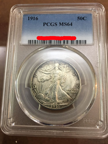 1916 Liberty Walking Silver Half Dollar Coin