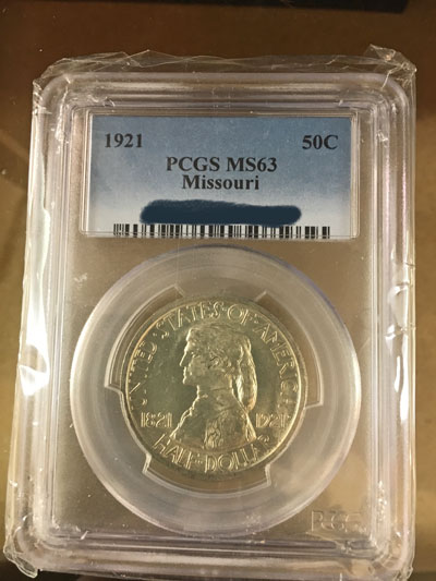 1921 Missouri Centennial Commemorative Silver Half Dollar PCGS MS-63