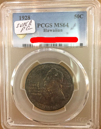 1928 Hawaiian Commemorative Silver Half Dollar Coin PCGS MS64 obverse