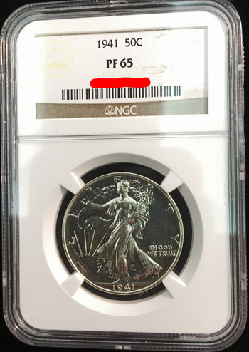 1941 Walking Liberty Silver Half Dollar Coin NGC PF-65