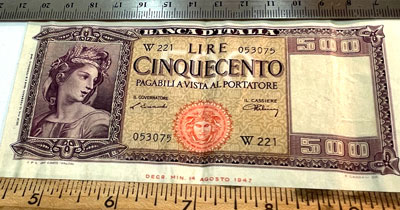 1947 series 500 lire note obverse