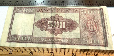 1947 series 500 lire note reverse