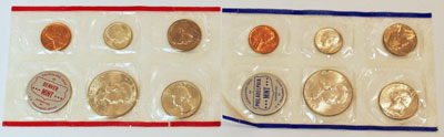 1960 Mint Set obverse images of uncirculated coins