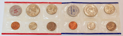 1960 Mint Set reverse images of uncirculated coins