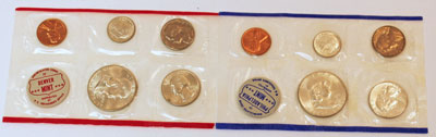 1961 Mint Set obverse images of uncirculated coins