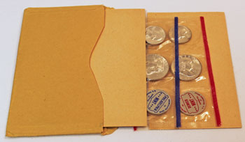 1961 Mint Set opened showing contents and uncirculated coins