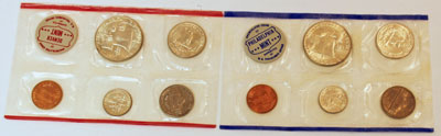 1961 Mint Set reverse images of uncirculated coins