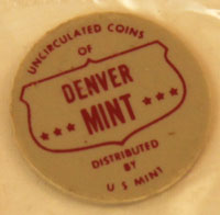 1962 Mint Set red and gray Denver Mint token