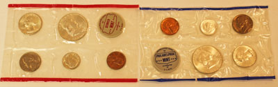 1962 Mint Set obverse images of uncirculated coins