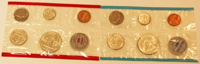 1963 Mint Set reverse images of uncirculated coins