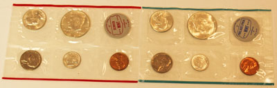 1964 Mint Set obverse images of uncirculated coins