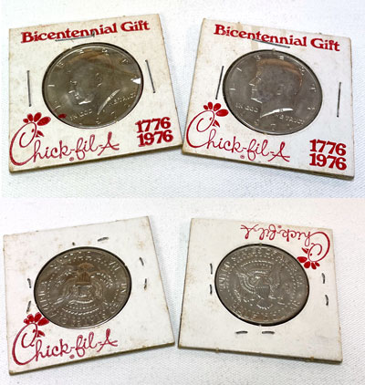 1971 kennedy half dollar coin chick-fil-a bicentennial gift