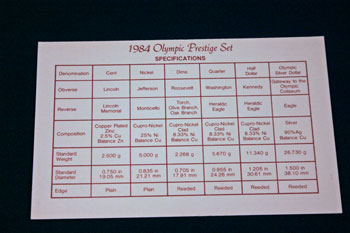1984 Prestige Set certificate back 1984 Prestige Set certificate back