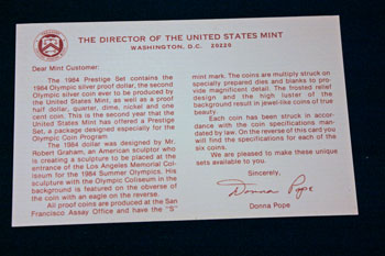 1984 Prestige Set certificate front 1984 Prestige Set certificate front