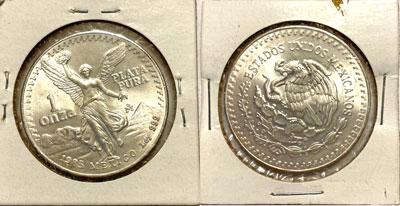 1985 Mexican Libertad Silver One Ounce Coin