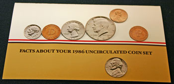 1986 Mint Set front of insert