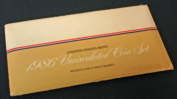 1986 Mint Set package