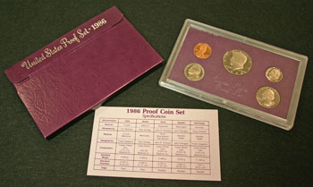 1986 Proof Set contents