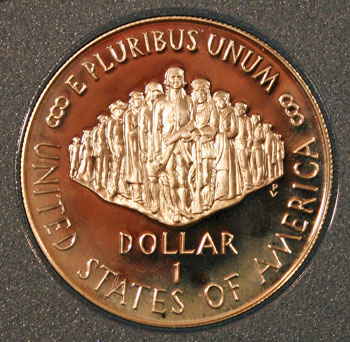 1987 Prestige Set commemorative silver dollar reverse