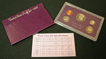 1987 Proof Set contents 1987 Proof Set contents