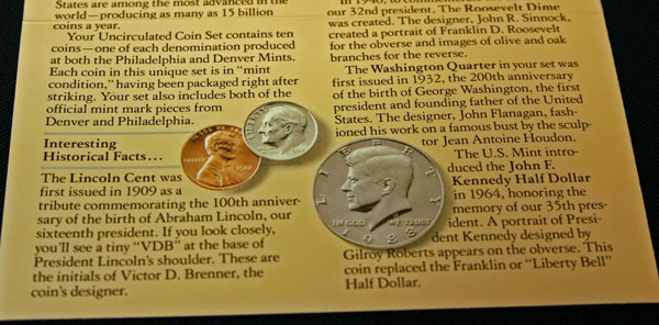 1988 Mint Set bottom of insert large view 1988 Mint Set bottom of insert large view