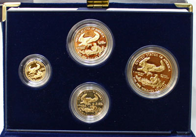 1988 Gold American Eagle Four-Piece Set reverse