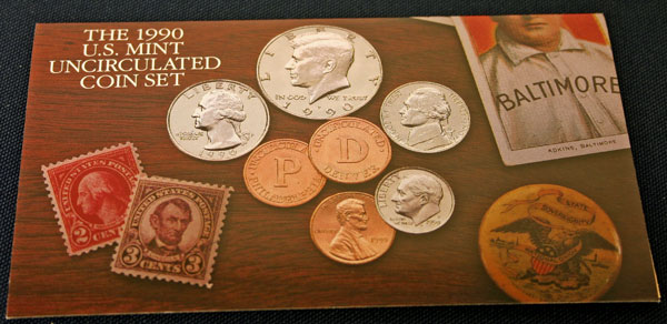 1990 Mint Set front of insert large view 1990 Mint Set front of insert large view
