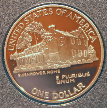 1990 Prestige Set commemorative silver dollar reverse