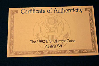 1992 Prestige Set certificate front 1992 Prestige Set certificate front