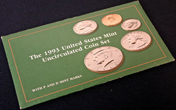 1993 Mint Set package of coins