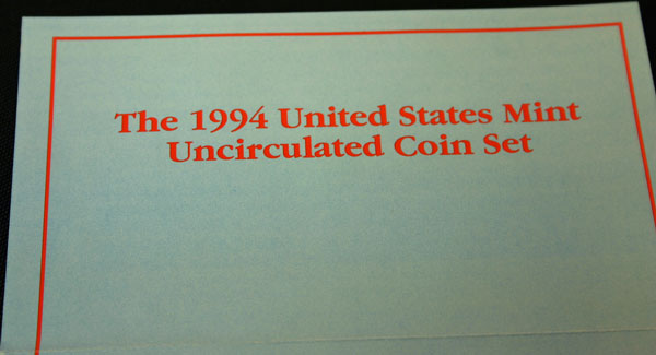 1994 Mint Set top of insert large view 1994 Mint Set top of insert large view