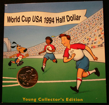 Young Collectors Edition Coin Sets 1994 World Cup Soccer clad coin front package
