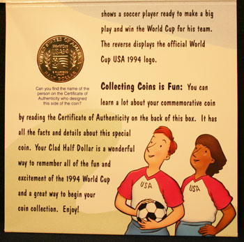 Young Collectors Edition Coin Sets 1994 World Cup Soccer clad coin package contents 3