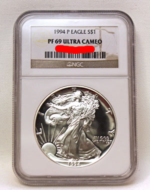 1994 American Silver Eagle NGC PF 69 Ultra Cameo