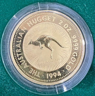 1994 australian two ounce gold nugget 200 dollar coin reverse